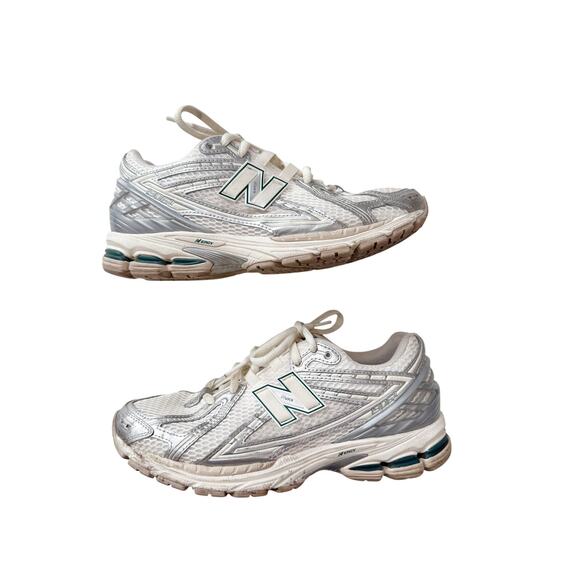 New balance 1906r white and green tennis shoes - size 10W - Picture 1 of 5